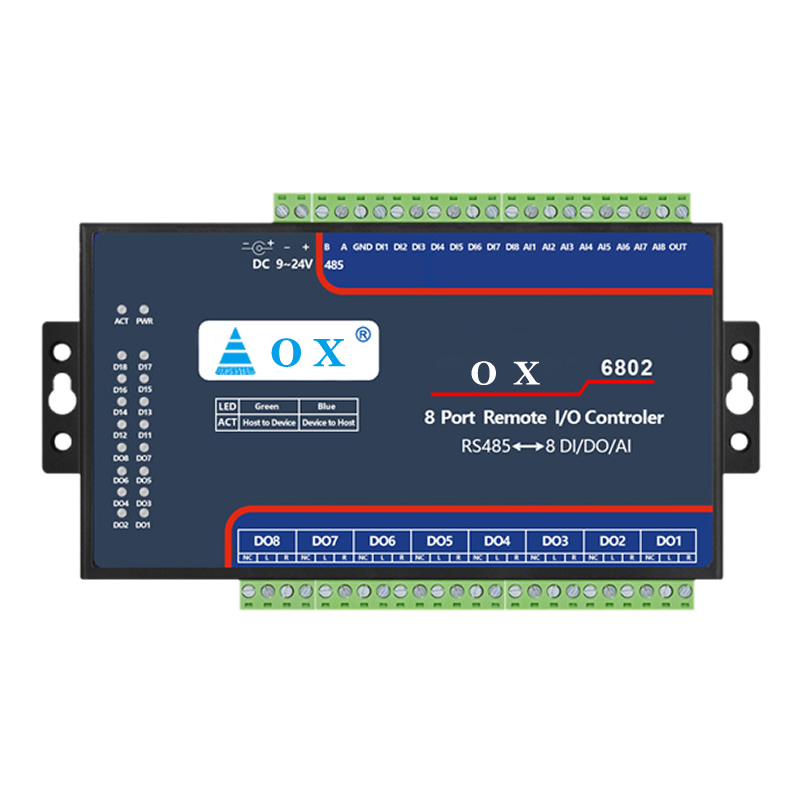 8路DI 8路DO 8路AI輸入 遠(yuǎn)程IO控制器 OX-IO6842/6802/6844/6844N