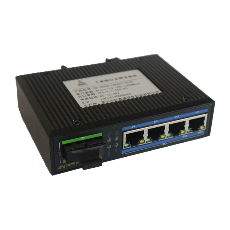 1光4電千兆工業(yè)級以太網(wǎng)交換機(jī) OX-205G-1GS4GT-SC20