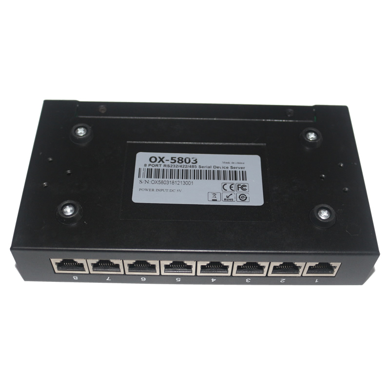 8-port RS232/RS422/RS485 to TCP/IP serial server OX-5803