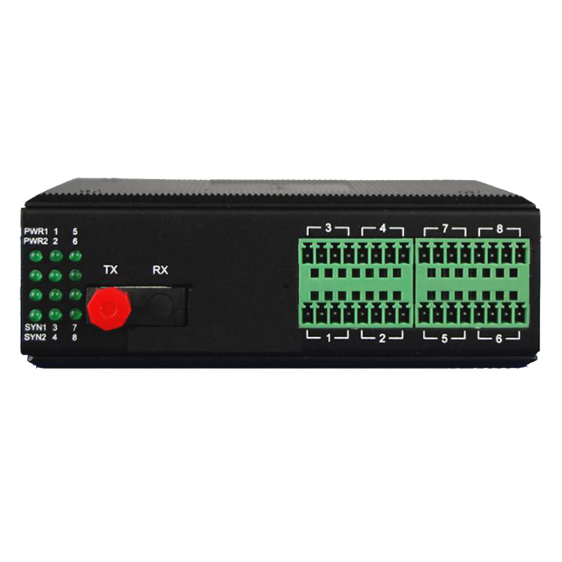 工業(yè)軌式8路4-20mA模擬量+4路串口/8路開關(guān)量光端機  OX-PGA8K8